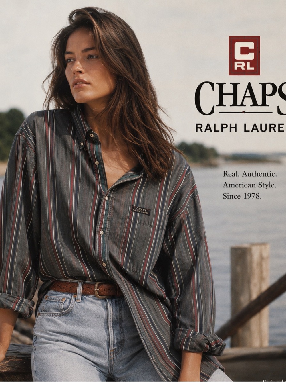 90’s Vintage Ralph Lauren Chaps Oversized Striped Button-Up Shirt -